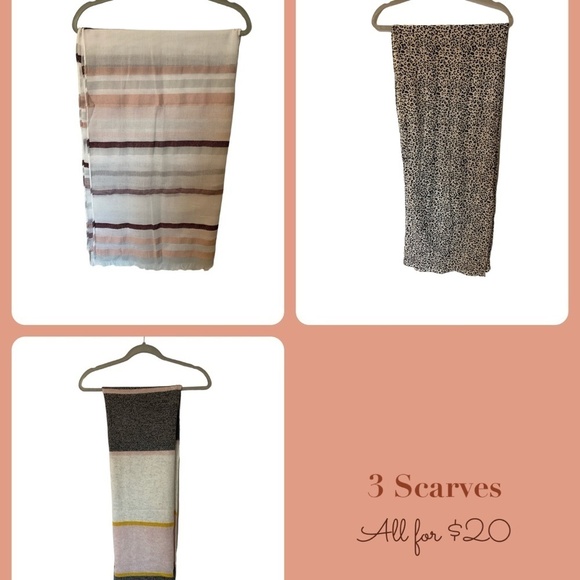 3 Scarves, Various Patterns - Picture 1 of 7